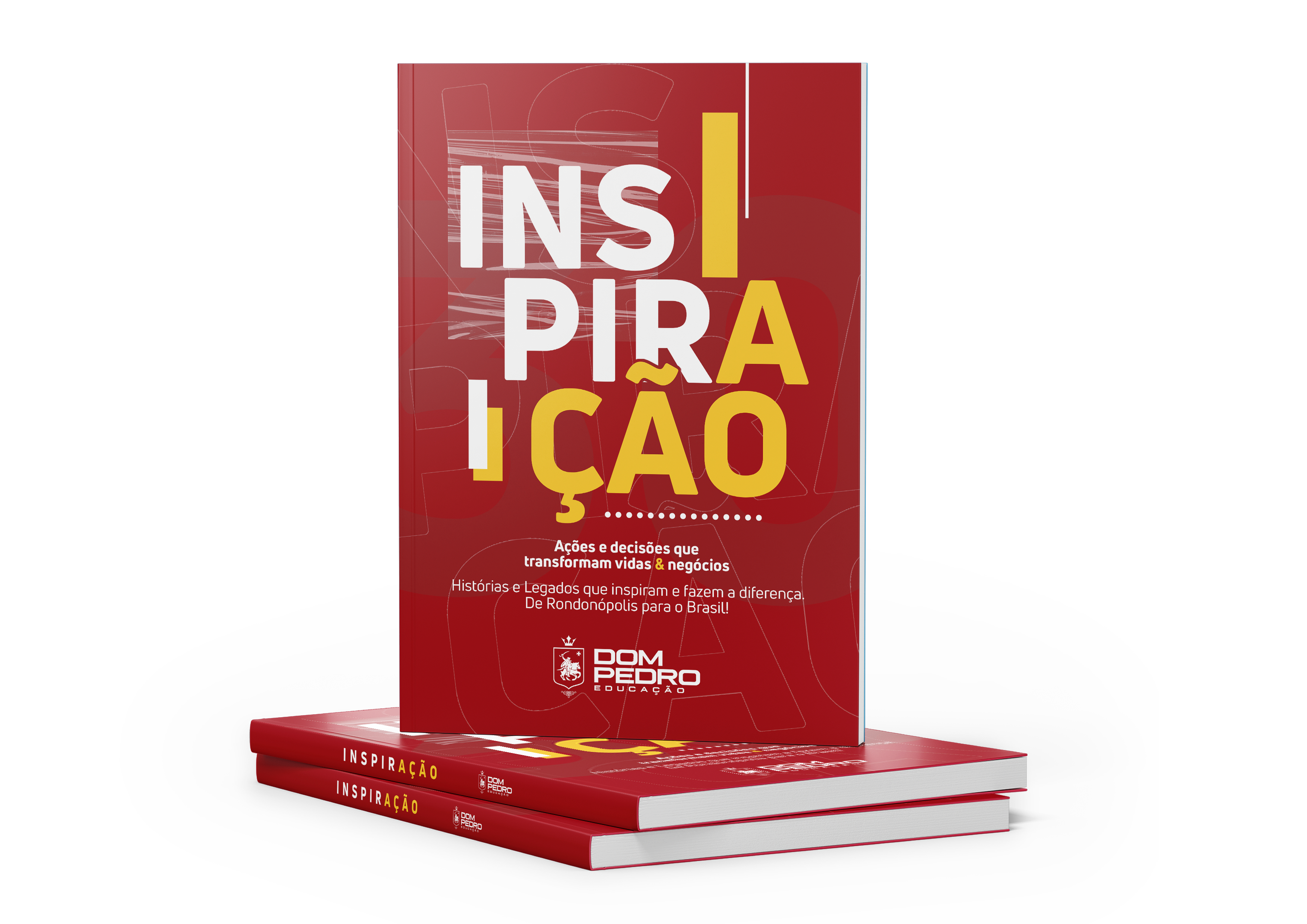Livro Inspiração acompanhado por exemplares deitados